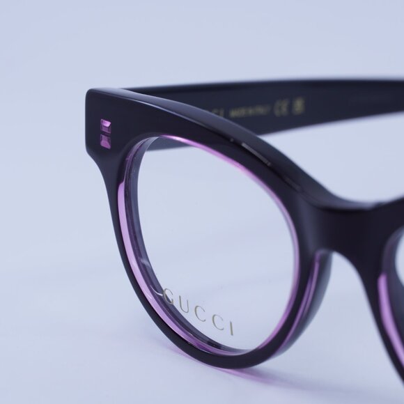 Gucci GG1792O 003 Eyeglasses Purple on Black 46mm Square Frame - Picture 3 of 9